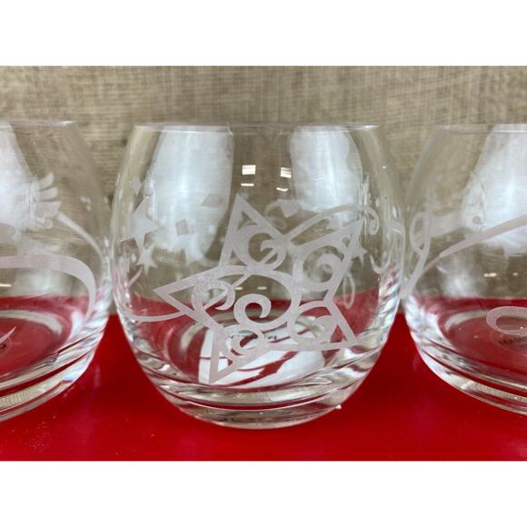 Gorham Crystal Holiday Votives Set of 3 Peace Love - Picture 6 of 8